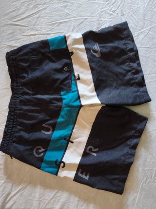 Bañador Quiksilver chico negro y turquesa