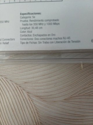 Cable de Red TECH CAT 5e 1 ft