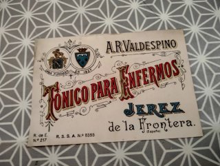 Etiqueta Tónico para Enfermos Jerez