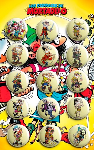 PACK CHAPAS LOS DISFRACES DE MORTADELO (VOL 1)