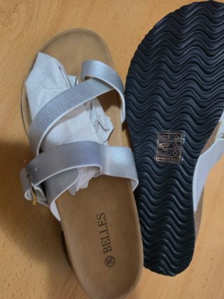 Sandalias BELLES Beige/Plata Talla 37