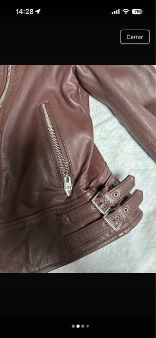 Chaqueta de cuero marrón