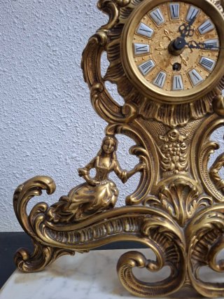 Reloj de mesa bronce antiguo Cupido