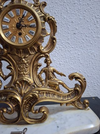 Reloj de mesa bronce antiguo Cupido