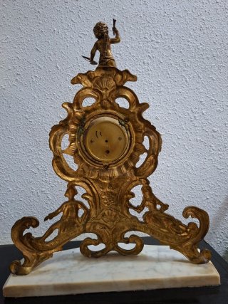Reloj de mesa bronce antiguo Cupido