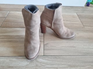 Botines ante beige Massimo Dutti