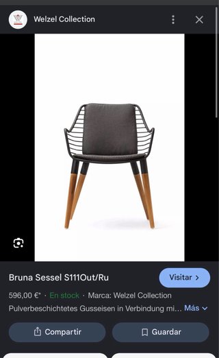 Sillas Bruna Hierro y Madera