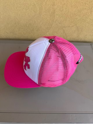 Cappellino trucker rosa e bianco