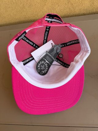 Cappellino trucker rosa e bianco