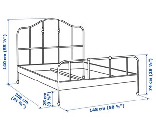 Estructura Cama Ikea 140 + Somier + Colchón