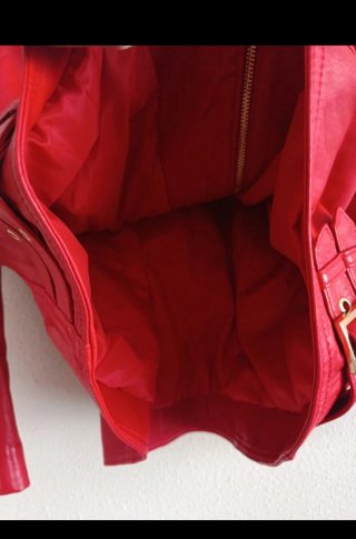 Chaqueta Biker Piel Roja Talla XL El Corte Inglés