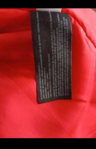 Chaqueta Biker Piel Roja Talla XL El Corte Inglés