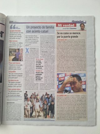 Periódico Sport Xavi Despedida Barcelona