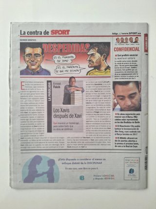 Periódico Sport Xavi Despedida Barcelona