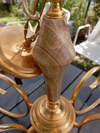 Lámpara vintage 6 brazos dorada
