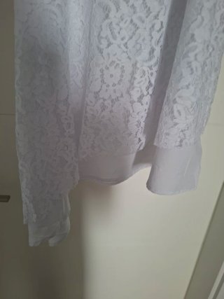 Vestido asimétrico blanco lencero corto talla S