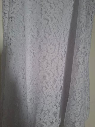 Vestido asimétrico blanco lencero corto talla S