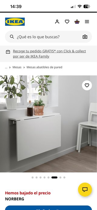 Mesa de cocina plegable IKEA NORBERG
