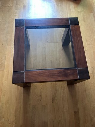 Mesa de centro madera y cristal