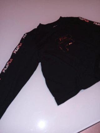 Sudadera Fila Negra Logo Rose Gold
