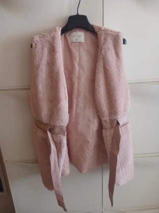 Chaleco pelo sintético rosa Talla S