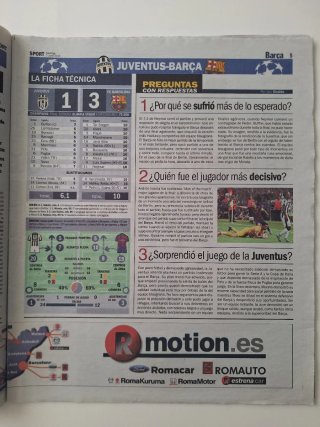 Periódico Sport Campeones Barcelona 2015