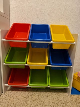 Estantería Juguetes 9 Cubos Colores