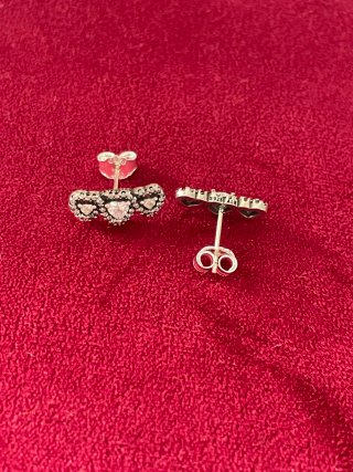Pendientes Corazones Circonitas plata