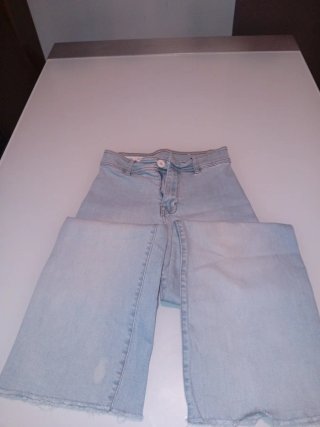 Pantalón ancho Zara azul mujer