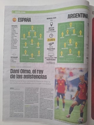 Periódico Sport Final Mundial Fútbol 2026
