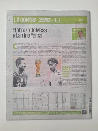 Periódico Sport Final Mundial Fútbol 2026
