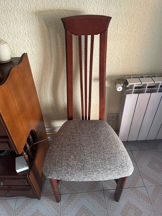 Sillas de comedor madera y tela