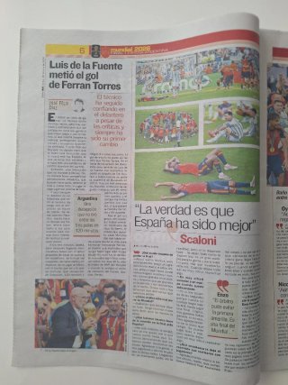 Periódico AS Final Mundial España vs Argentina