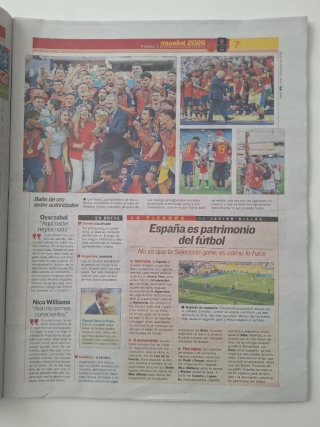 Periódico AS Final Mundial España vs Argentina