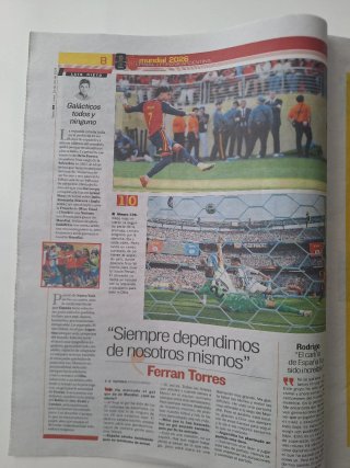 Periódico AS Final Mundial España vs Argentina