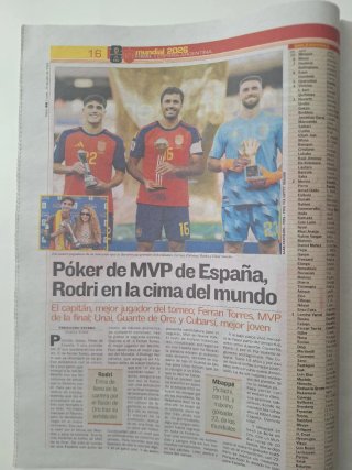 Periódico AS Final Mundial España vs Argentina