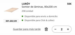 Somier Leröy Láminas 80x200 IKEA