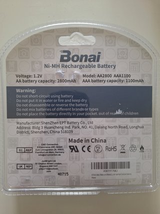 Pilas Recargables AA y AAA Bonai 16uds