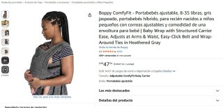Portabebés Boppy ComfyFit Gris