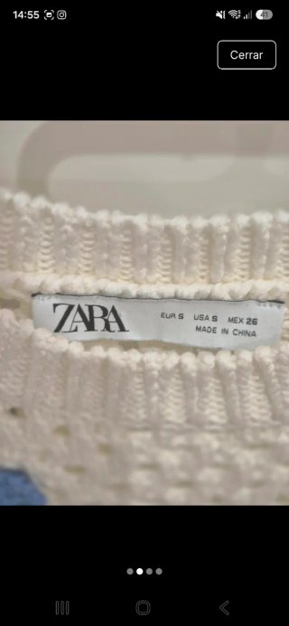 Top Crochet Zara Blanco y Azul