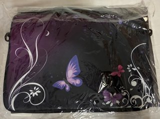 Funda portátil mariposa morada