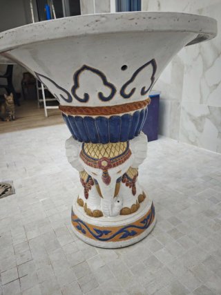 Mesa auxiliar cerámica elefantes