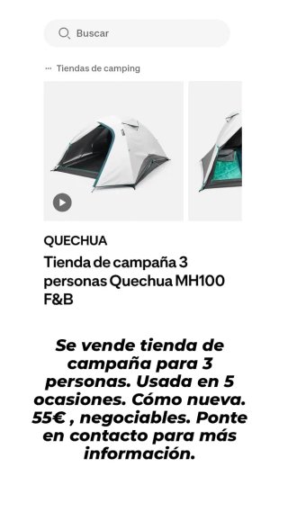 Tienda de campaña Quechua MH100 3 personas