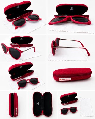 Gafas de Sol Rojas con Estuche y pañuelo