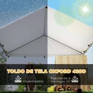 Gallinero exterior con techo
