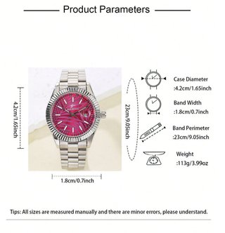 Reloj RICEGO plateado y rojo