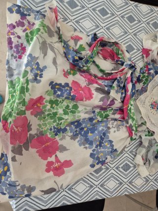 Vestido manga corta vintage niña 9 años floral