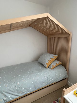 Cama casa 90x200 + cama nido