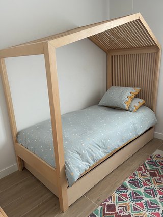 Cama casa 90x200 + cama nido