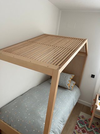 Cama casa 90x200 + cama nido